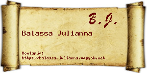 Balassa Julianna névjegykártya